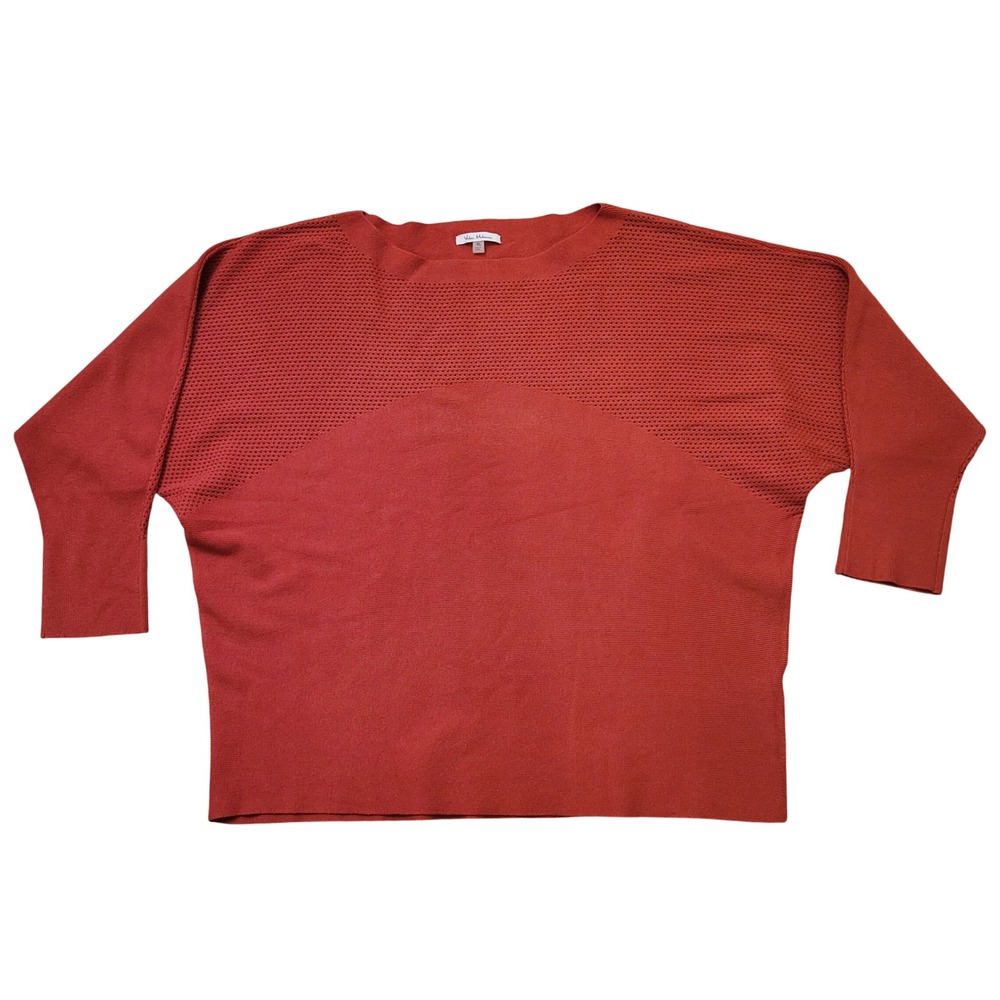 Vila Milano Orange Knit Sweater Batwing Dolman Sleeve Sweater Top XL Earthy - Picture 5 of 7